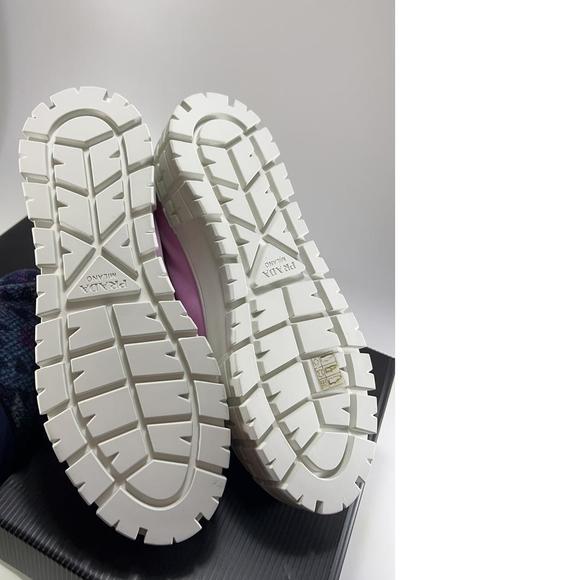 Double Wheel Recycled Nylon Gabardine Donna Pink Platform Sneaker e362 - Picture 9 of 12